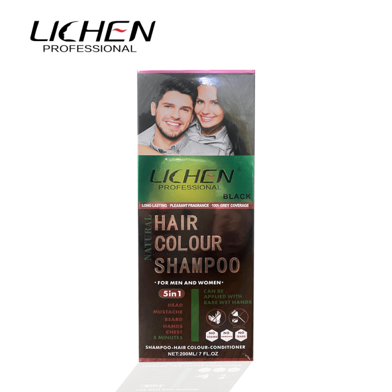 LICHEN BLACK HAIR COLOUR SHAMPOO 5 in 1